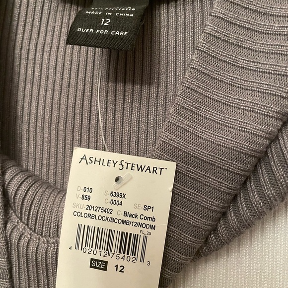 Ashley Stewart black, grey and white color block dress - Picture 2 of 7